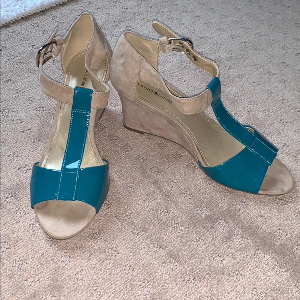 Bandolino teal wedge 8.5